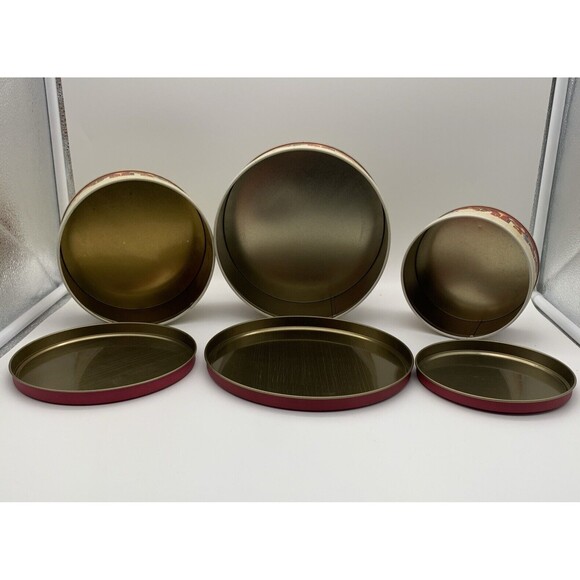 Vtg House of Lloyd 3 Nesting Tins plus 1 Round Tray 1989 with Plush Teddy Bear - Picture 3 of 11